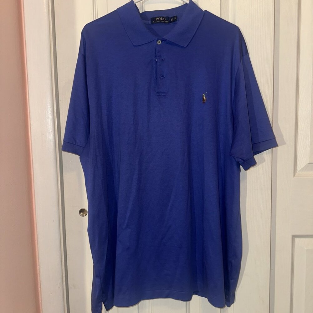 Polo Ralph Lauren Short Sleeve Polo Shirt Men's XLT Blue Pima Soft Touch